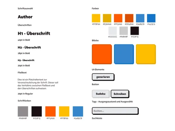 BLOC – Design System mit Typografie, Farben und UI-Elementen